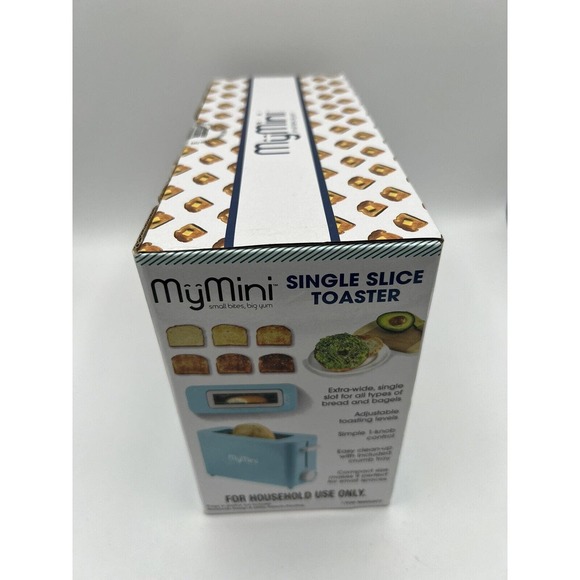 Nostalgia My Mini Single Slice Toaster Aqua Blue New in Box - Picture 2 of 6